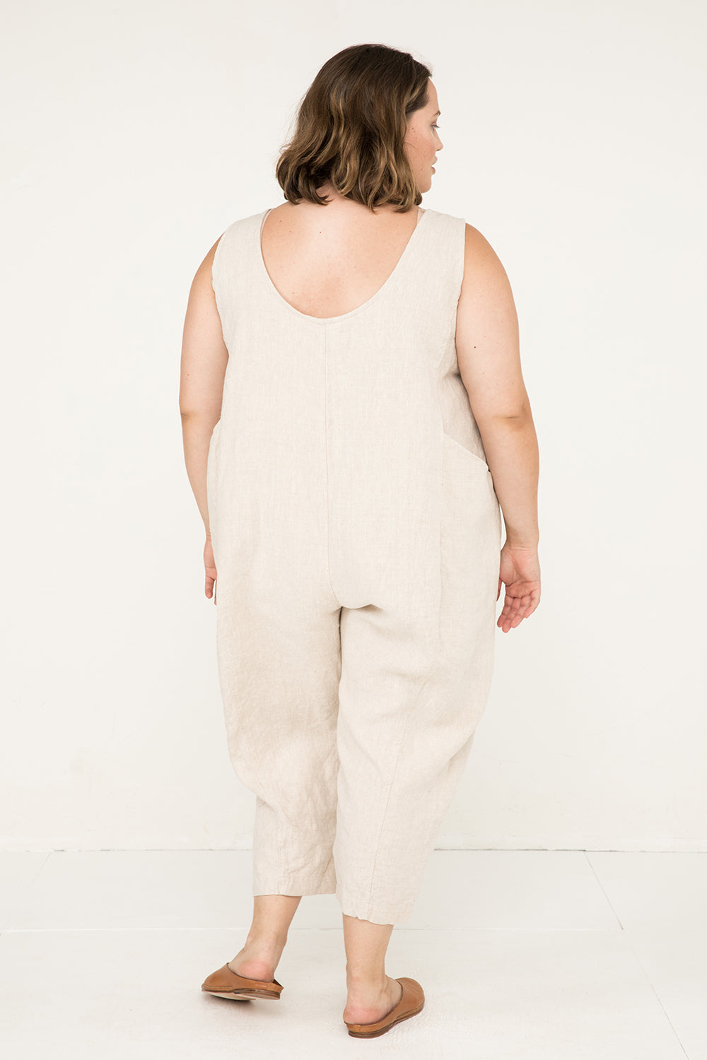 Clyde Jumpsuit in Midweight Linen#color_flax