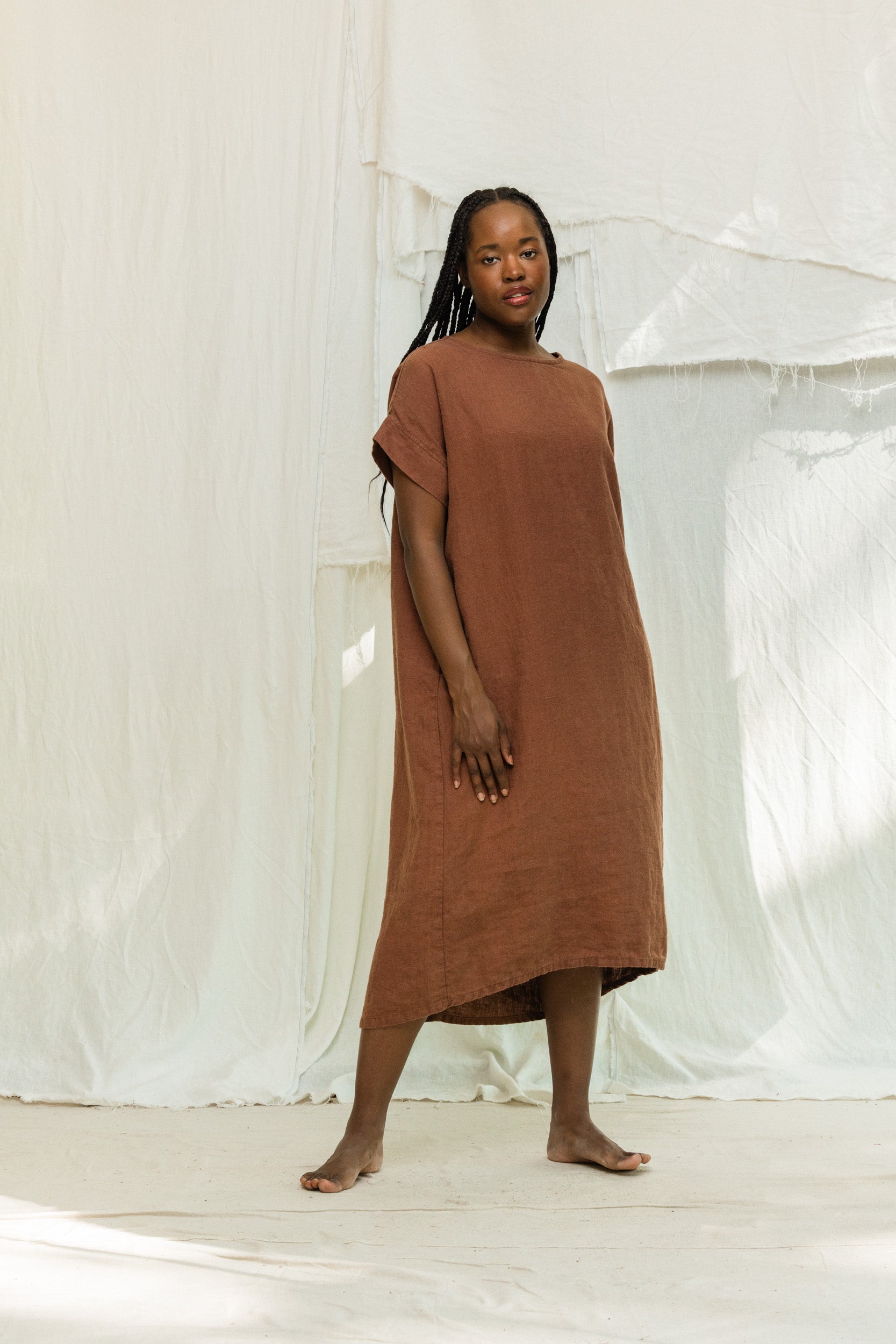 midi linen dresses Linen dress Cassidy in maxi length