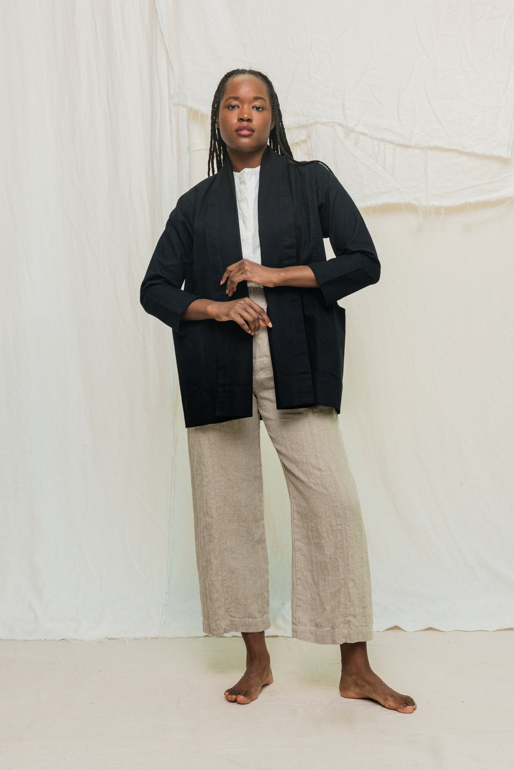 Clyde Jacket in Organic Cotton Canvas Black#color_black