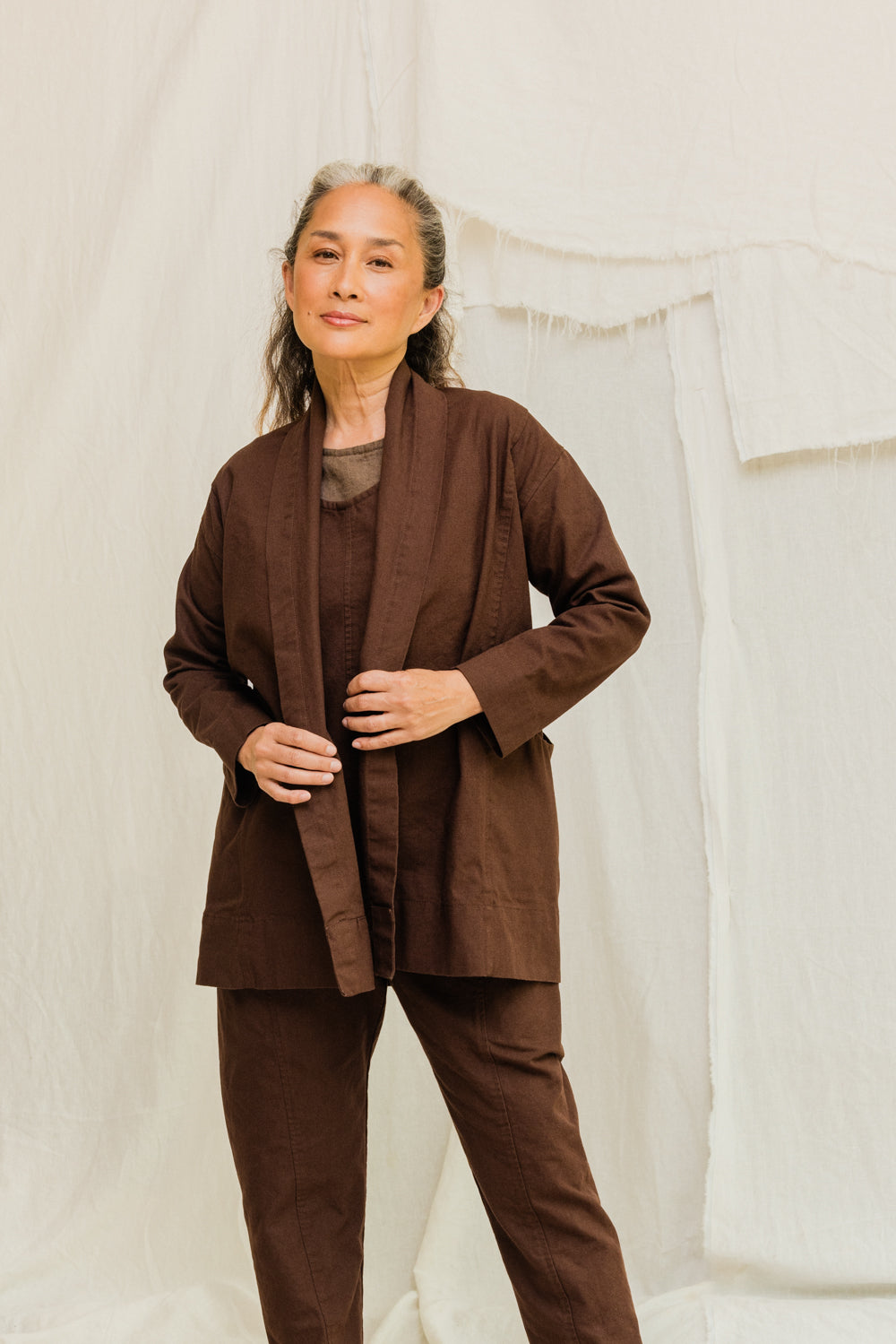 Clyde Jacket in Organic Cotton Canvas Umber#color_umber