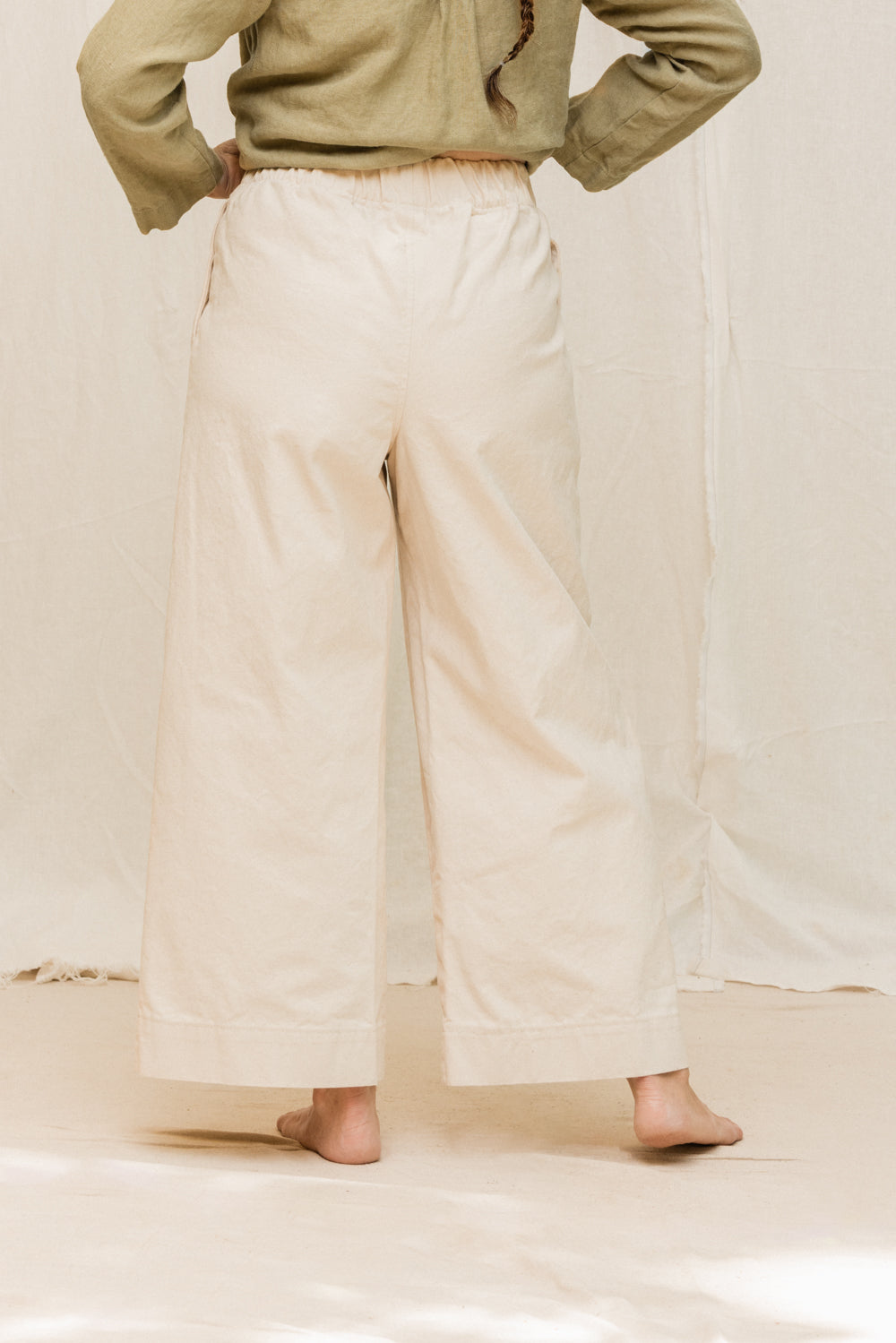 Florence Pant in Organic Cotton Canvas Natural#color_natural