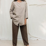 Andy Trouser in Midweight Linen Cacao#color_cacao