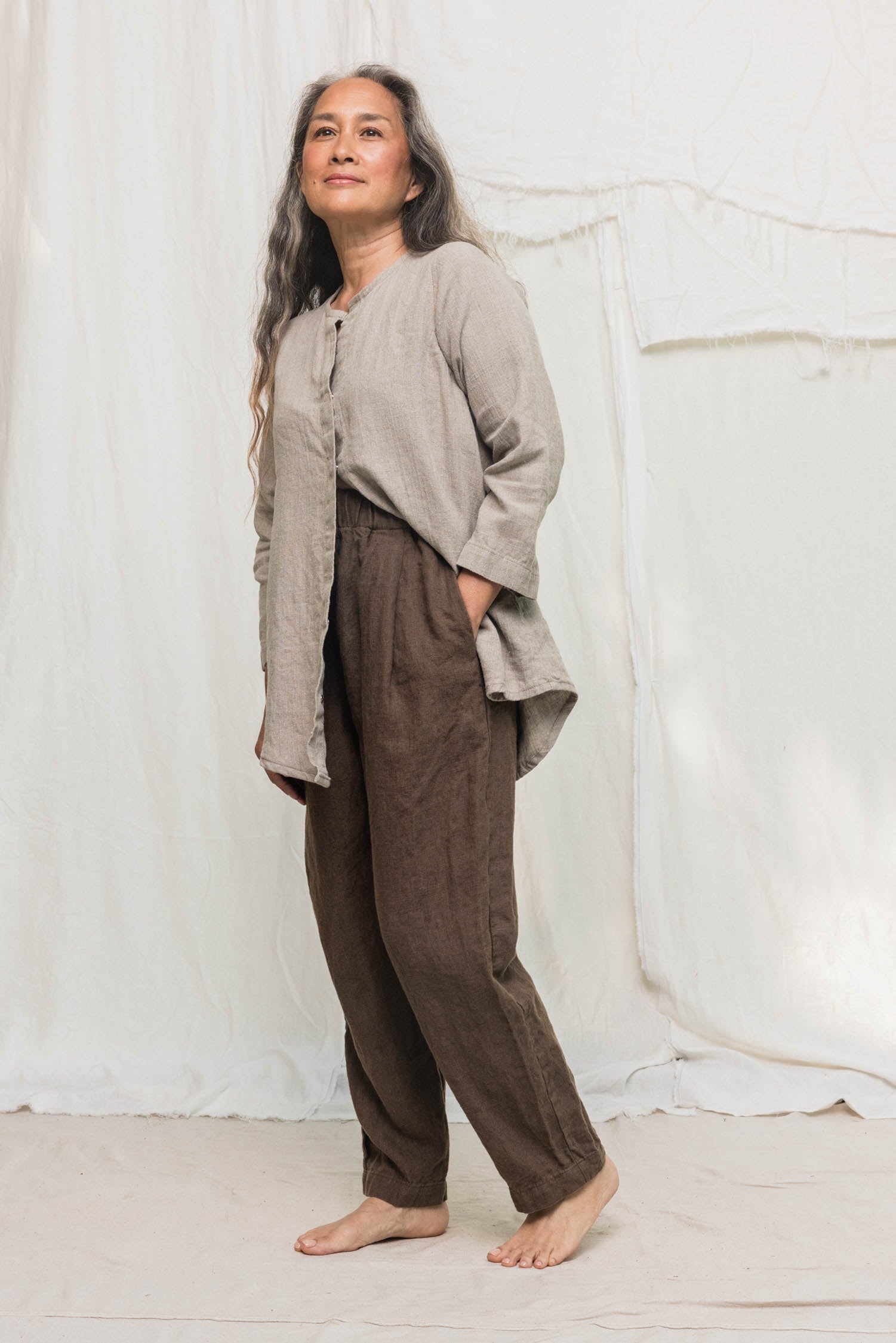 Andy Trouser in Midweight Linen Cacao#color_cacao