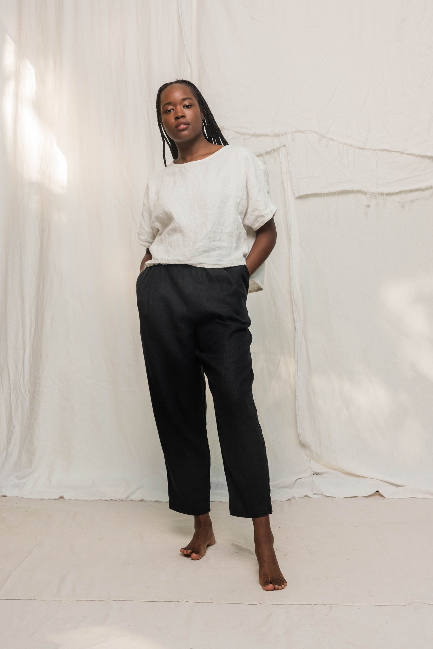 Andy Trouser in Midweight Linen Ink#color_ink