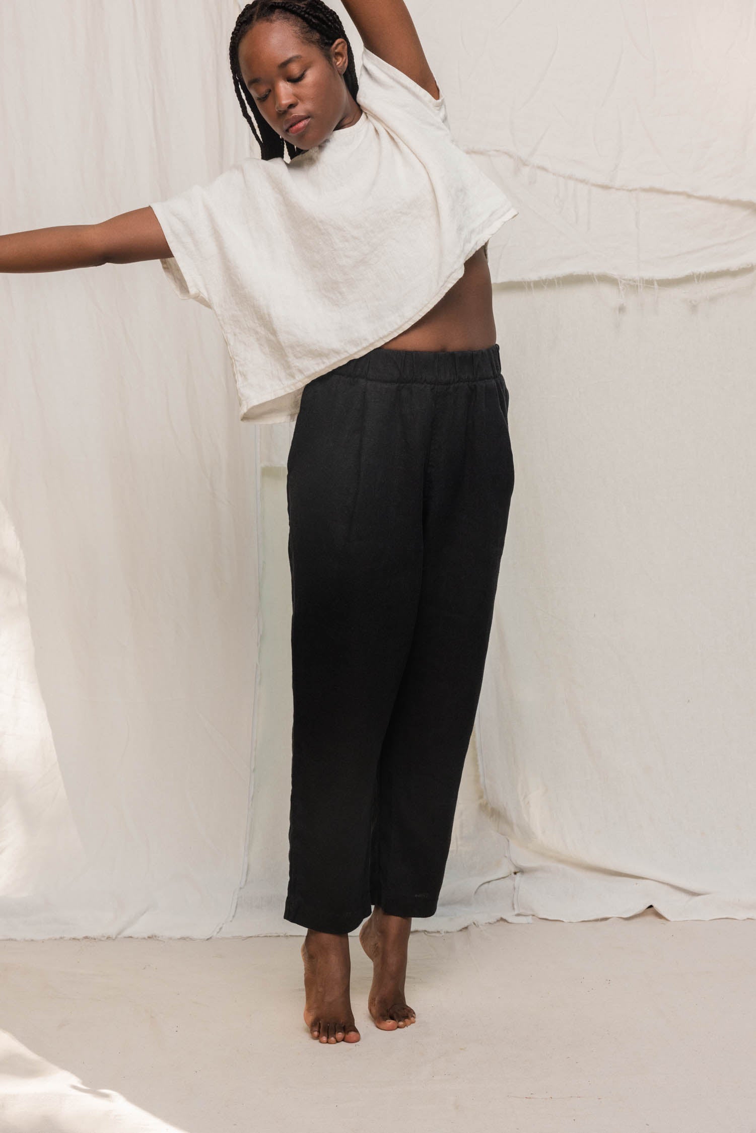 Andy Trouser in Midweight Linen Ink#color_ink