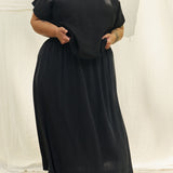 Bel Skirt in Washable Silk Graphite#color_graphite
