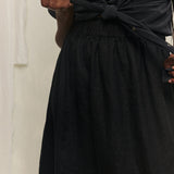 Bel Skirt in Lightweight Linen Ink#color_ink