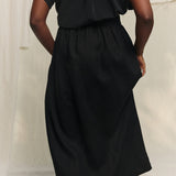 Bel Skirt in Lightweight Linen Ink#color_ink