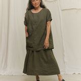Bel Skirt in Lightweight Linen Lichen#color_lichen