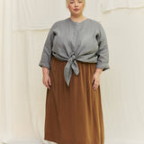 Bel Skirt in Washable Silk Ochre#color_ochre