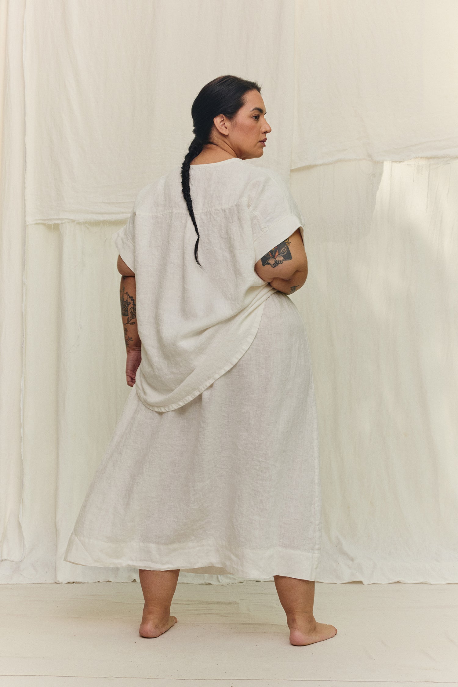 Bel Skirt in Lightweight Linen Salt#color_salt