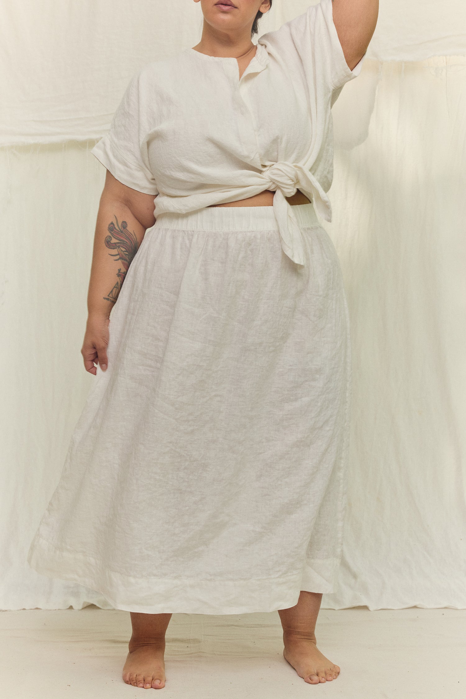 Bel Skirt in Lightweight Linen Salt#color_salt