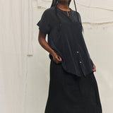 Georgia Snap Top in Washable Silk Graphite#color_graphite