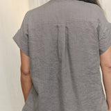 Georgia Snap Top in Lightweight Linen Overcast#color_overcast