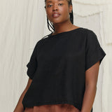Georgia Tee in Lightweight Linen Ink#color_ink
