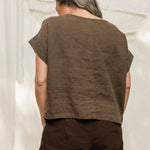 Georgia Tee in Midweight Linen Cacao#color_cacao