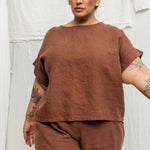 Georgia Tee in Midweight Linen Cedar#color_cedar