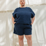 Georgia Tee in Midweight Linen Indigo#color_indigo
