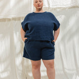 Georgia Tee in Midweight Linen Indigo#color_indigo