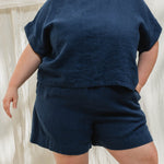 Georgia Tee in Midweight Linen Indigo#color_indigo