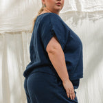 Georgia Tee in Midweight Linen Indigo#color_indigo