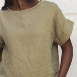 Georgia Tee in Midweight Linen Pear#color_pear