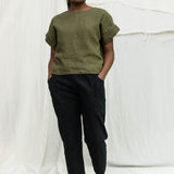Georgia Tee in Midweight Linen Verte#color_verte