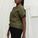 Georgia Tee in Midweight Linen Verte#color_verte