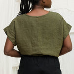 Georgia Tee in Midweight Linen Verte#color_verte