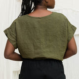 Georgia Tee in Midweight Linen Verte#color_verte