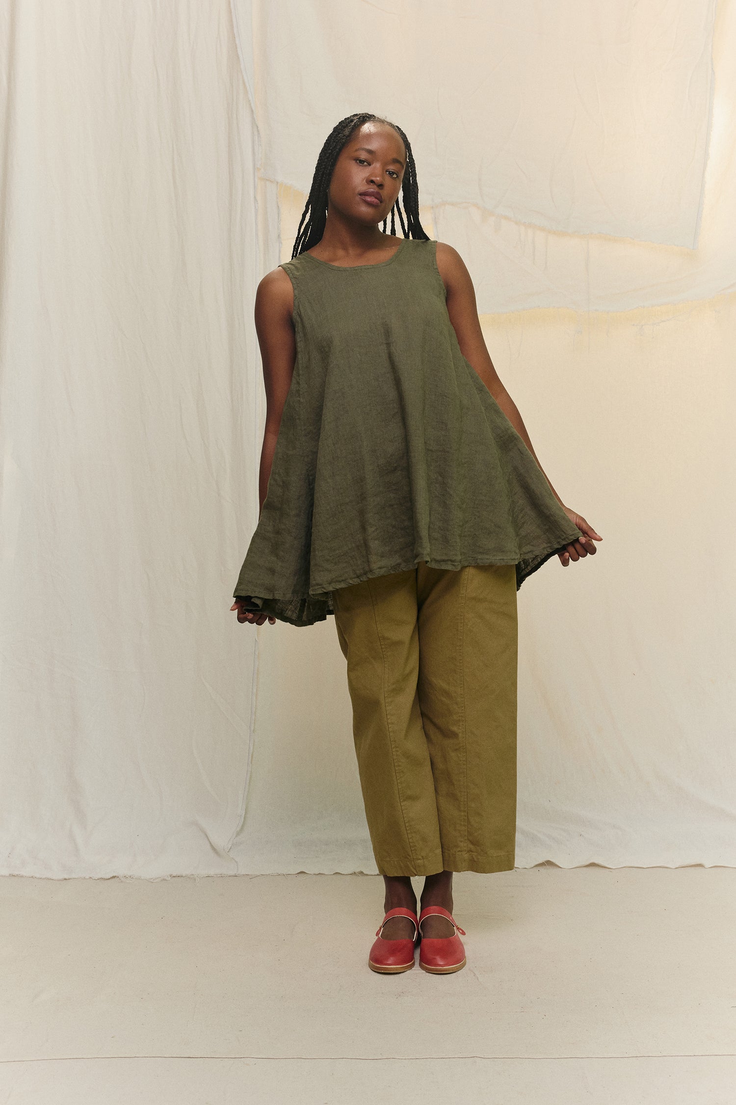 Harlow Tunic in Lightweight Linen Lichen#color_lichen
