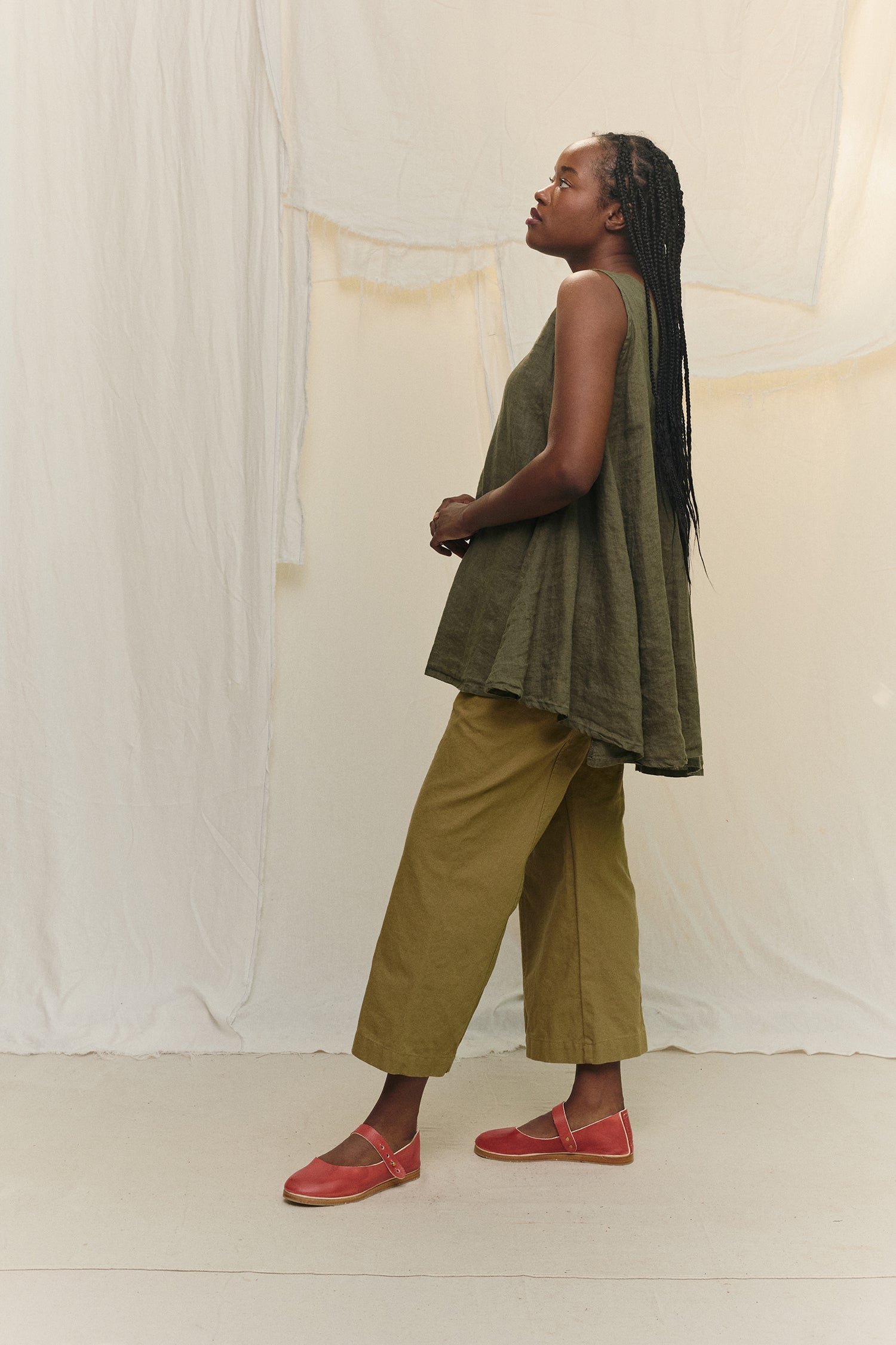 Harlow Tunic in Lightweight Linen Lichen#color_lichen