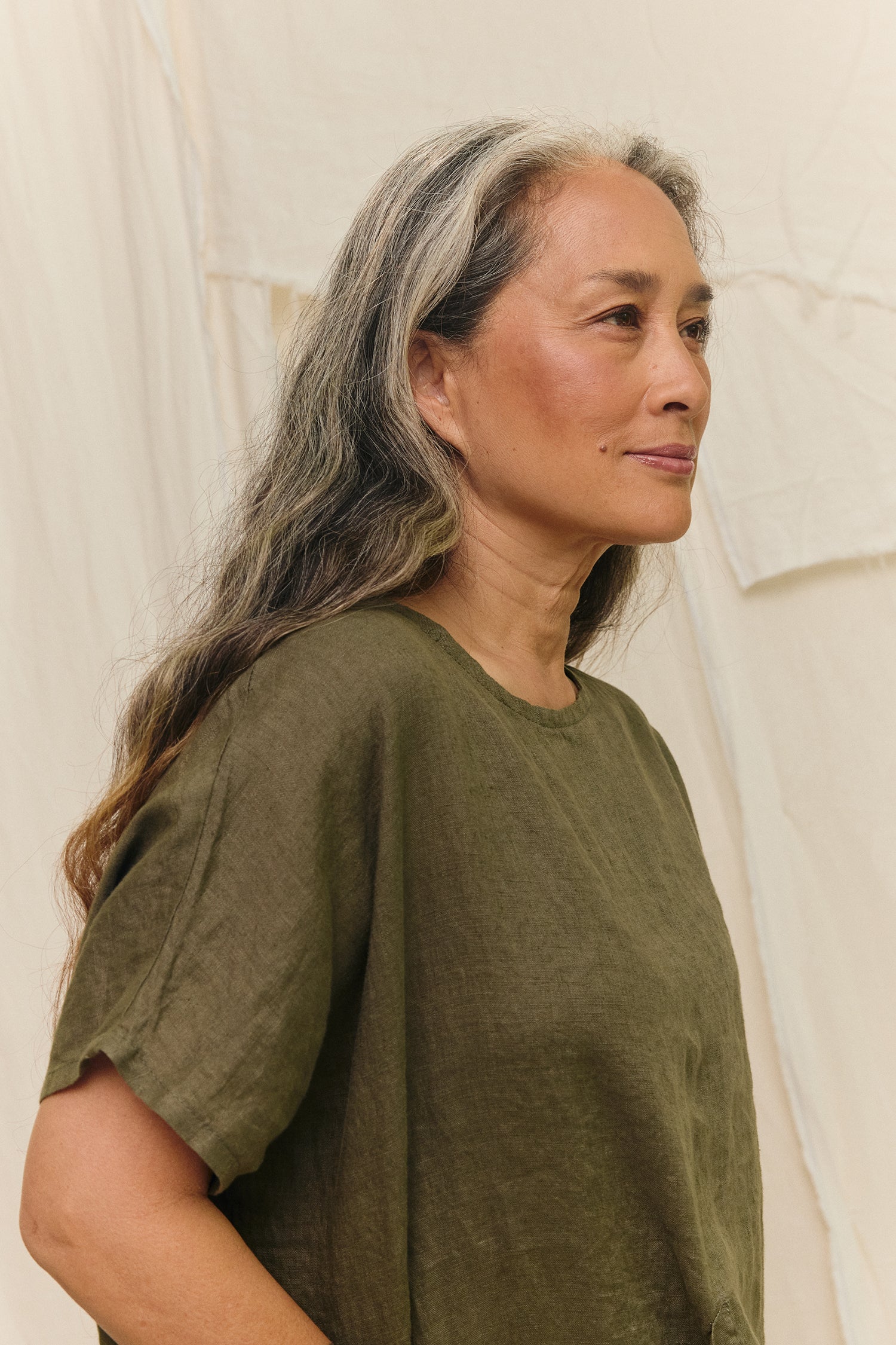 Harper Tunic in Lightweight Linen Lichen#color_lichen