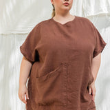 Harper Tunic in Midweight Linen Cedar#color_cedar