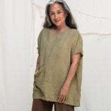 Harper Tunic in Midweight Linen Pear#color_pear