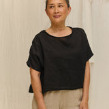 Linn Tee in Lightweight Linen Ink#color_ink