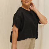 Linn Tee in Lightweight Linen Ink#color_ink
