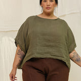 Linn Tee in Lightweight Linen Lichen#color_lichen