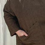 Long Sleeve Harper Tunic in Midweight Linen Cacao#color_cacao