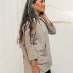 Long Sleeve Harper Tunic in Midweight Linen Flax#color_flax