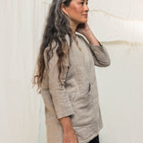 Long Sleeve Harper Tunic in Midweight Linen Flax#color_flax