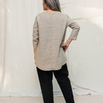 Long Sleeve Harper Tunic in Midweight Linen Flax#color_flax