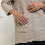 Long Sleeve Harper Tunic in Midweight Linen Flax#color_flax