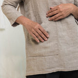 Long Sleeve Harper Tunic in Midweight Linen Flax#color_flax