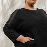 Long Sleeve Harper Tunic in Midweight Linen Ink#color_ink