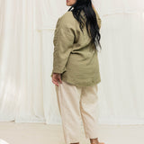 Long Sleeve Harper Tunic in Midweight Linen Pear#color_pear
