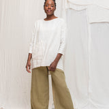 Long Sleeve Harper Tunic in Midweight Linen Salt#color_salt