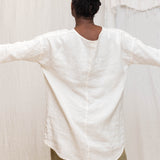 Long Sleeve Harper Tunic in Midweight Linen Salt#color_salt