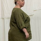 Long Sleeve Harper Tunic in Midweight Linen Verte#color_verte