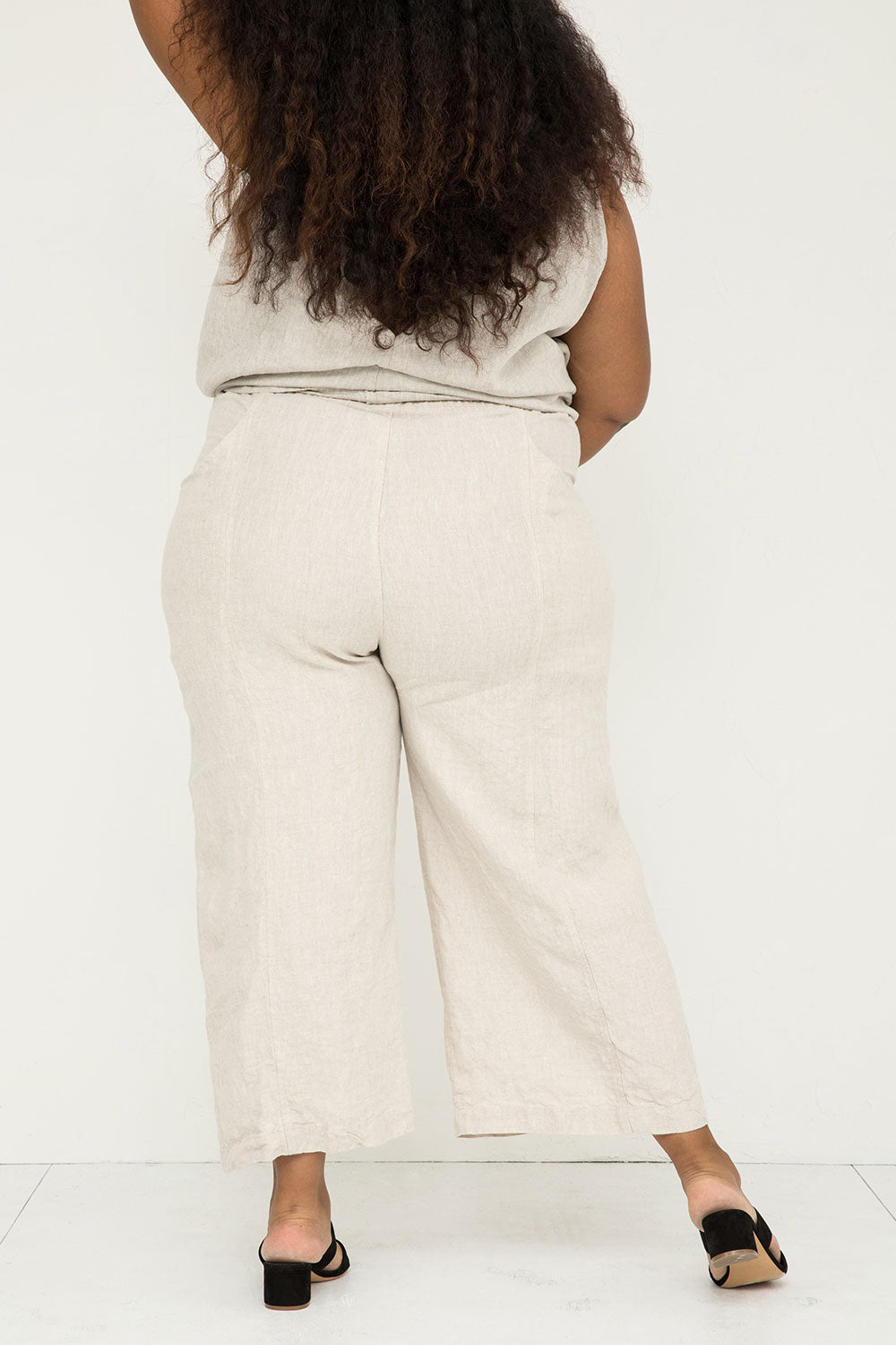 Clyde Culotte in Midweight Linen Flax#color_flax